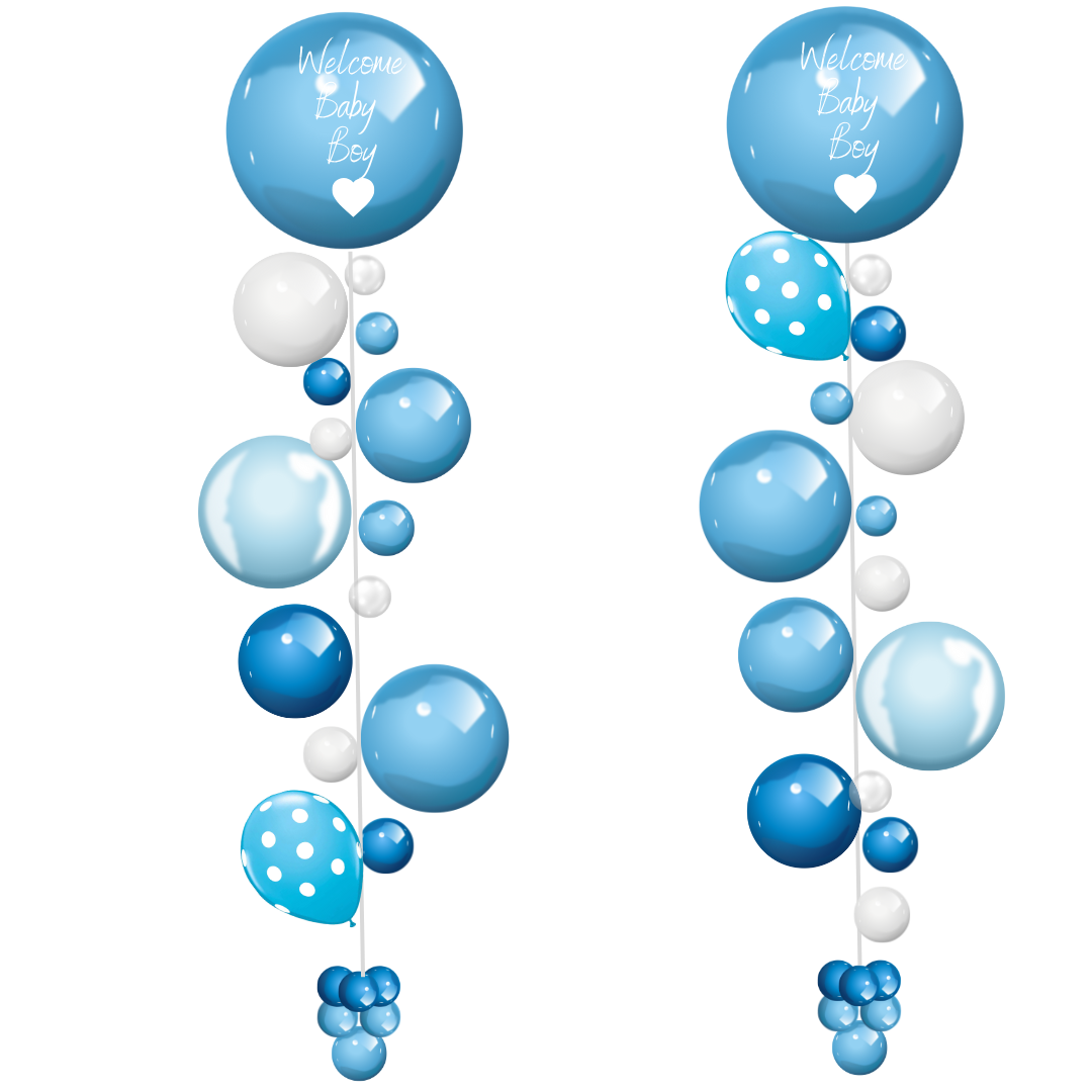 Baby Boy Bubble Strands (Pair) BalloonZilla