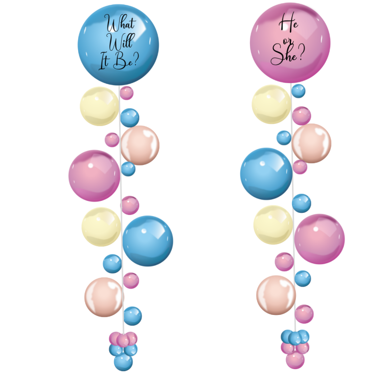 Gender Reveal Bubble Strands (Pair) BalloonZilla